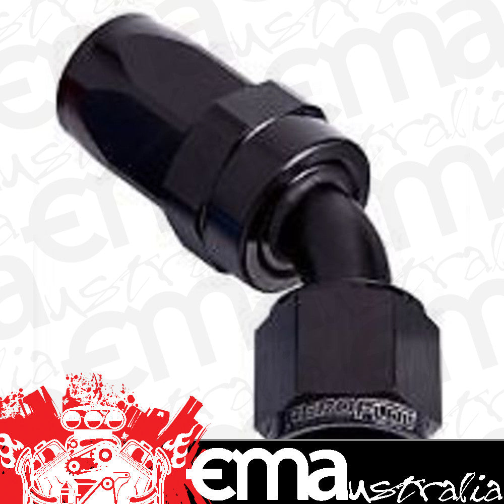 Aeroflow AF102-06BLK -6AN Taper Series 45 Degree Hose End Black
