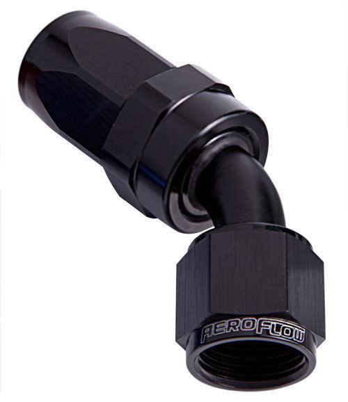 Aeroflow AF102-16BLK -16AN Taper Series 45 Degree Hose End Black