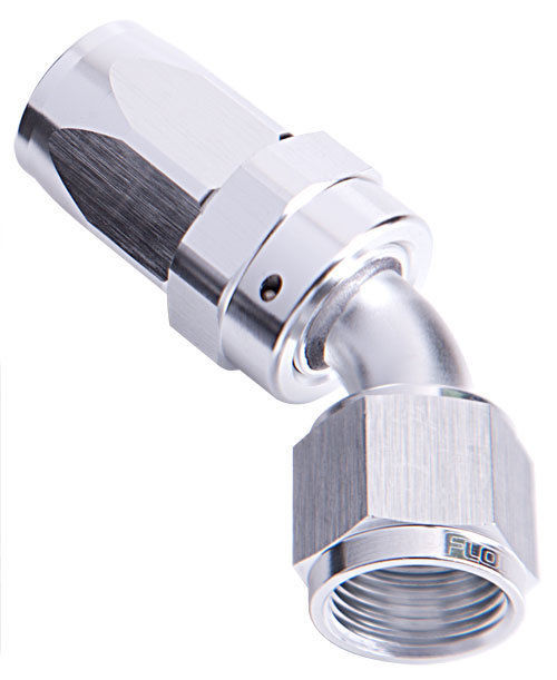 Aeroflow AF102-16S -16AN Taper Series 45 Degree Hose End Silver