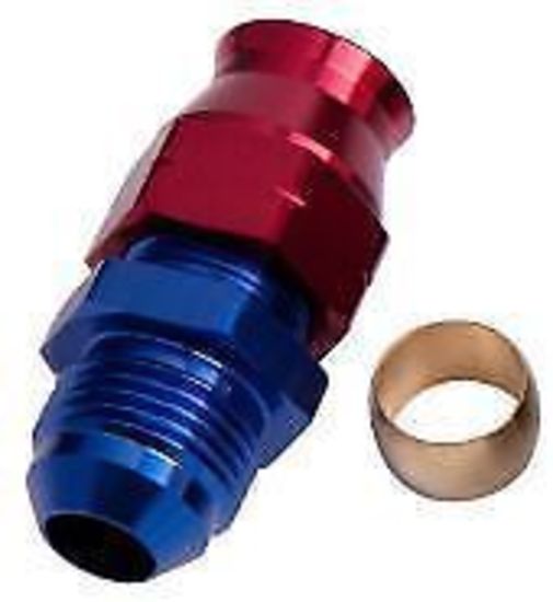 Aeroflow AF108-04 1/4" Hard Line to -4AN Male Adapter Blue W/ Olive