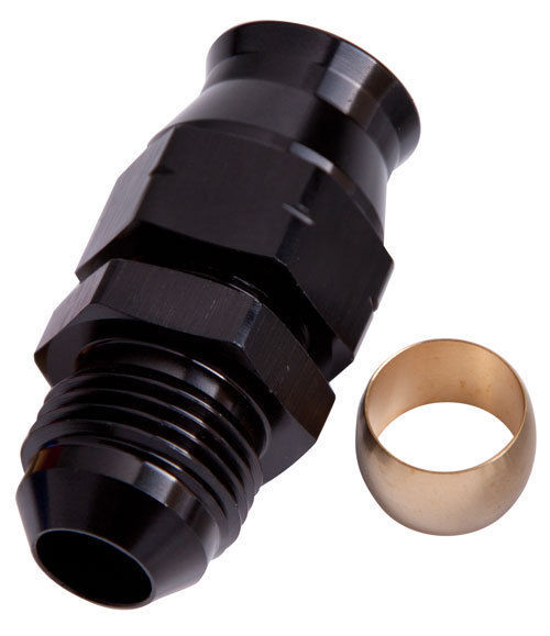 Aeroflow AF108-10BLK 5/8" Hard Line to -10AN Maleadapter Black W/ Olive