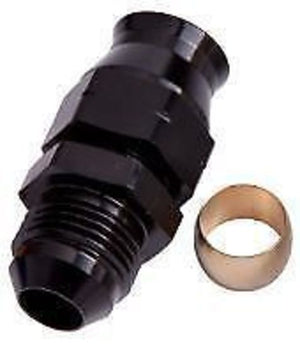 Aeroflow AF108-12BLK 3/4" Hard Line to -12AN Maleadapter Black W/ Olive