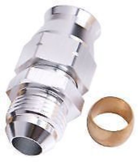 Aeroflow AF108-12S 3/4" Hard Line to -12AN Maleadapter Silver W/ Olive