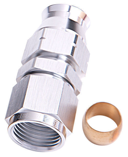 Aeroflow AF109-06S 3/8" Hard Line to -6AN Femaleadapter Silver W/ Olive