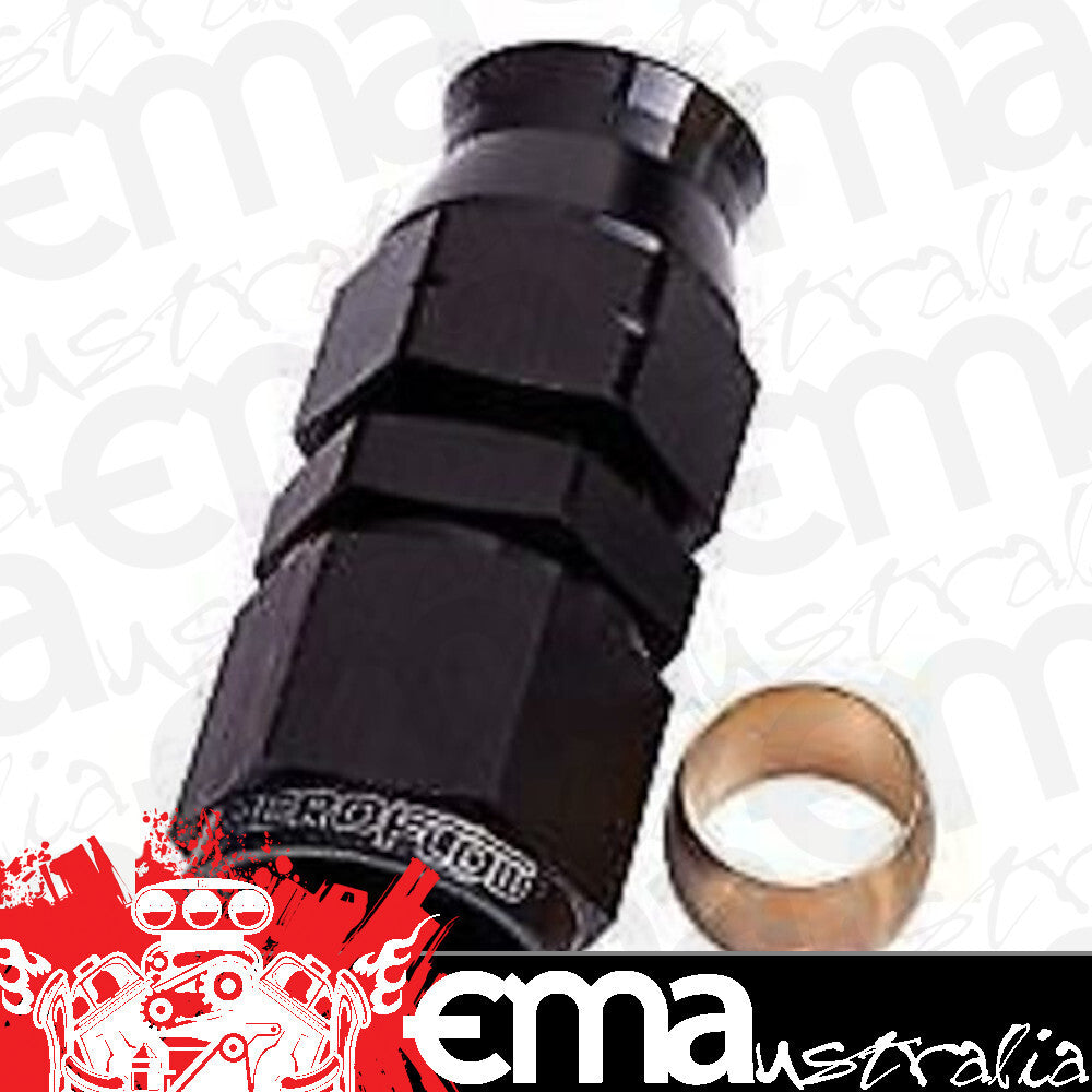 Aeroflow AF109-08BLK 1/2" Hard Line to -8AN Femaleadapter Black W/ Olive
