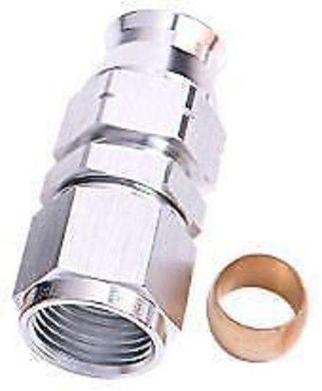 Aeroflow AF109-08S 1/2" Hard Line to -8AN Femaleadapter Silver W/ Olive
