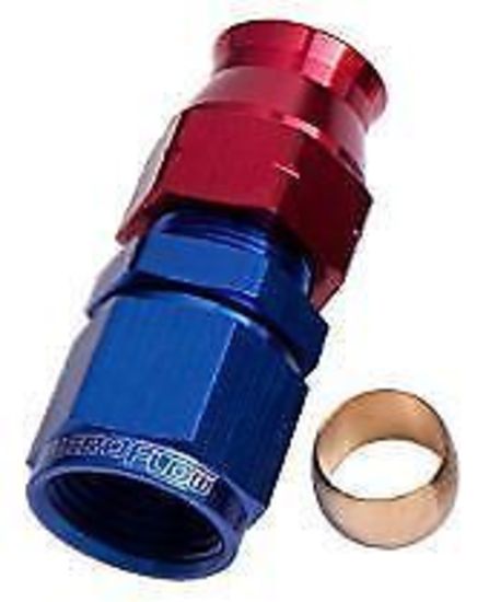 Aeroflow AF109-12 3/4" Hard Line to -12AN Femaleadapter Blue W/ Olive