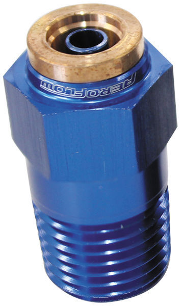 Aeroflow Performance Products AF121-02 1/8" NPT Straight to 3/16" 120Series Nylon Blue Fitting