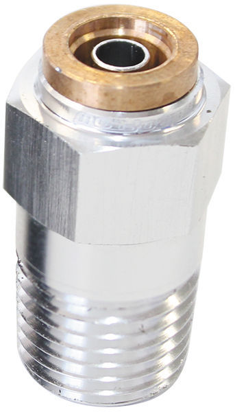 Aeroflow Performance Products AF121-02S 1/8" NPT Straight to 3/16" 120Series Nylon Silver Fitting