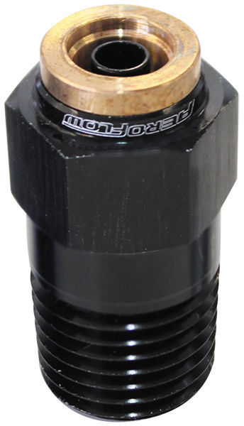 Aeroflow AF121-04BLK 1/4" NPT Straight to 1/4" 120 Series Nylon Black Fitting