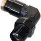 Aeroflow Performance Products AF123-02BLK 1/8" NPT 90 Degree to 3/16" 120 Series Nylon Black Fitting