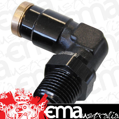 Aeroflow Performance Products AF123-03-02BLK 3AN Female 90 Degree to 3/16"120 Series Black Nylon Fitting