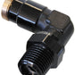Aeroflow AF123-04-02BLK 1/8" NPT 90 Degree to 1/4" 120Series Nylon Black Fitting