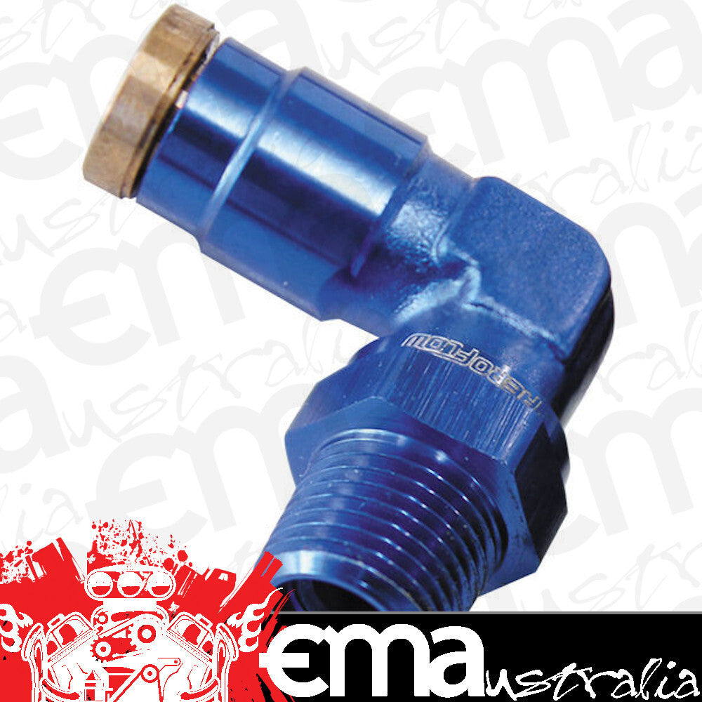 Aeroflow Performance Products AF123-04-04 4AN Female 90 Degree to 1/4" 120 Series Blue Nylon Fitting