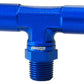 Aeroflow AF124-04-02 1/8" NPT Tee to 2 x 1/4" 120 Series Nylon Blue Fitting