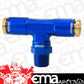 Aeroflow AF124-04-02 1/8" NPT Tee to 2 x 1/4" 120 Series Nylon Blue Fitting