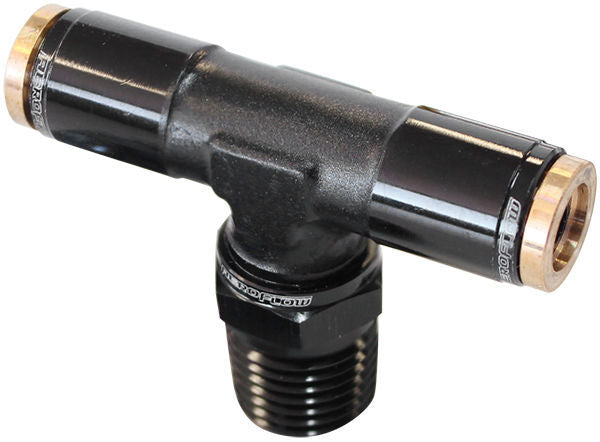 Aeroflow AF125-02BLK 3/16" NPT Tee 120 Series Nylonblack Fitting