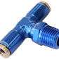 Aeroflow AF125-04 1/4" NPT Tee 120 Series Nylon Blue Fitting