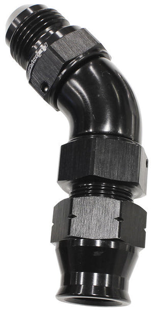 Aeroflow AF128-04BLK 1/4" Hard Line to -4AN 45 Degmale AN Adapter Black W/Olive