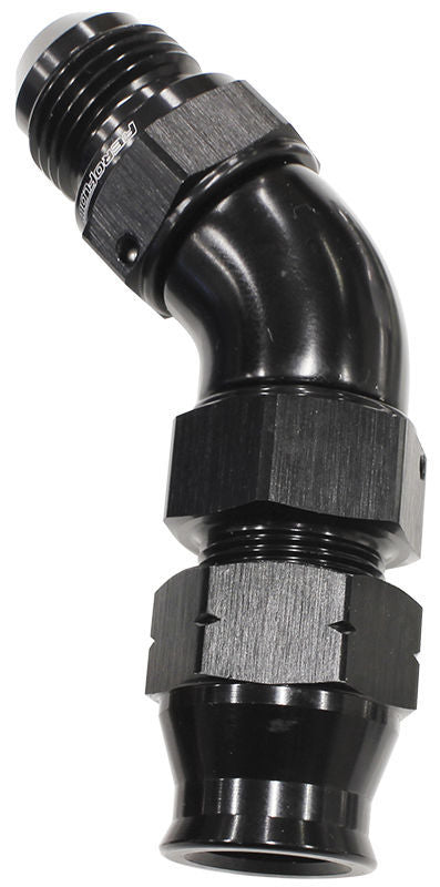 Aeroflow AF128-06BLK 3/8" Tube 45 Deg Male -6AN Black Swivel Nut with Olive