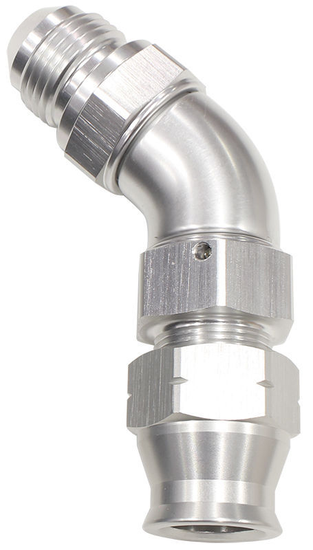 Aeroflow AF128-08S 1/2" Tube 45 Deg Male -8AN Silver Swivel Nut with Olive