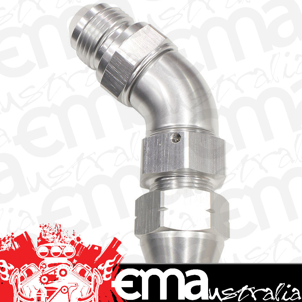 Aeroflow Performance Products AF128-10S 5/8" Tube 45 Deg Male -10AN Silver Swivel Nut with Olive