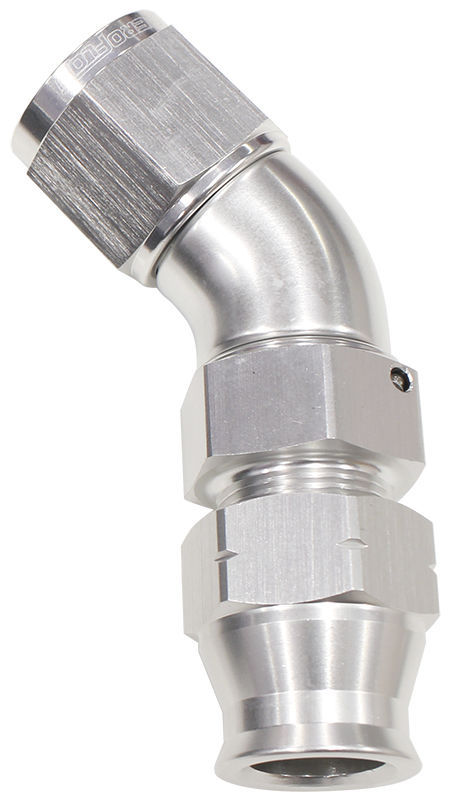 Aeroflow AF129-04S 1/4" Tube 45 Deg Female -4AN Silver Swivel Nut with Olive