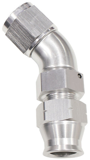 Aeroflow AF129-06S 3/8" Tube 45 Deg Female -6AN Silver Swivel Nut with Olive