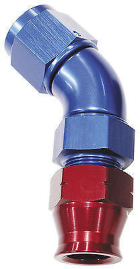 Aeroflow AF129-08 1/2" Tube 45 Deg Female -8AN Blue Swivel Nut with Olive