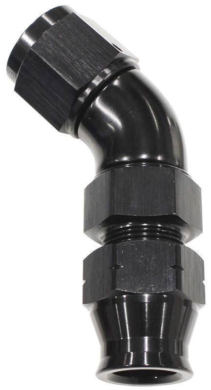 Aeroflow AF129-08BLK 1/2" Tube 45 Deg Female -8AN Black Swivel Nut with Olive