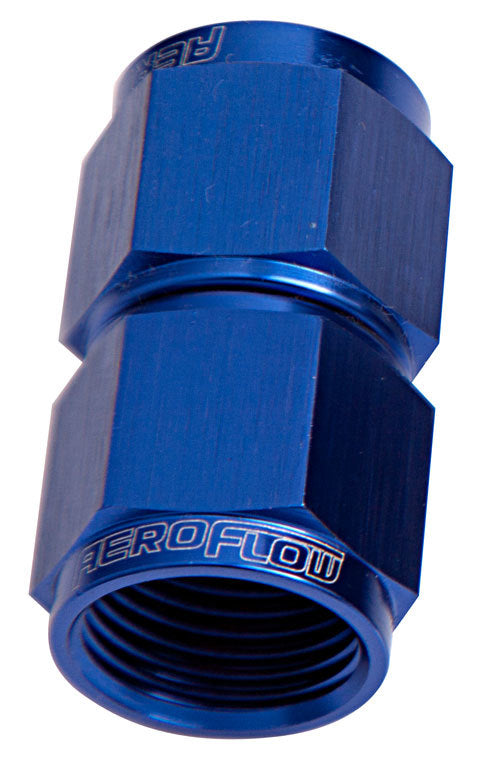 Aeroflow AF131-04 Straight Female Flare -4AN Blue Swivel Coupler