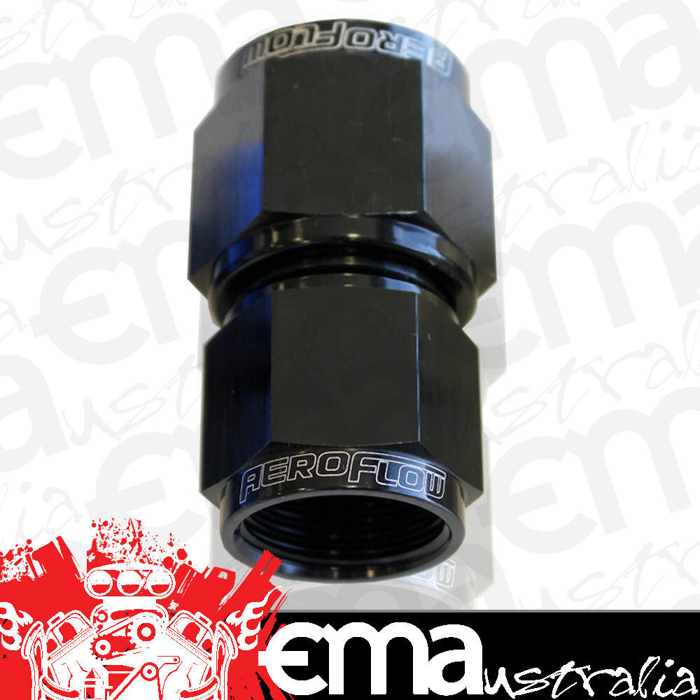 Aeroflow AF131-06-08BLK Swivel Coupler Reducer -8AN to -6AN Black Female Coupler