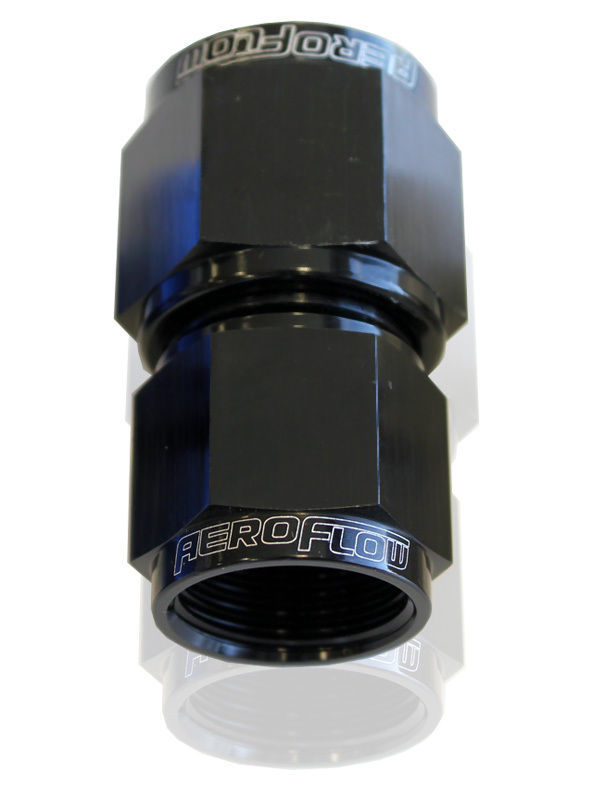 Aeroflow AF131-06-08BLK Swivel Coupler Reducer -8AN to -6AN Black Female Coupler