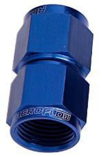 Aeroflow AF131-06 Straight Female Flare -6AN Blue Swivel Coupler