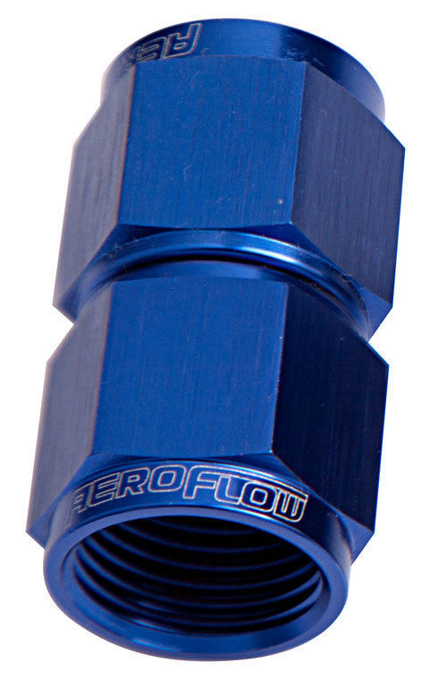Aeroflow AF131-08 Straight Female Flare -8AN Blue Swivel Coupler