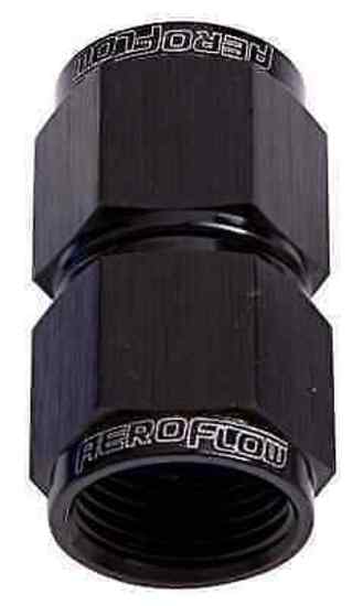 Aeroflow AF131-08BLK Straight Female Flare -8AN Black Swivel Coupler