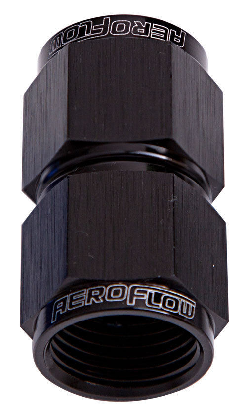 Aeroflow AF131-10BLK Straight Female Flare -10AN Black Swivel Coupler