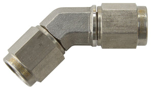 Aeroflow AF132-03SS S/S 45 Deg Female Flare -3AN Stainless Steel Swivel Union
