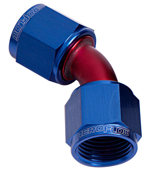 Aeroflow AF132-04 45 Deg Female Flare -4AN Blue Swivel Union