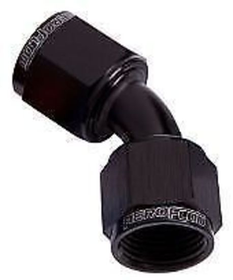 Aeroflow Performance Products AF132-04BLK 45 Deg Female Flare -4AN Black Swivel Union