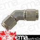 Aeroflow AF132-04SS S/S 45 Deg Female Flare -4AN Stainless Steel Swivel Union
