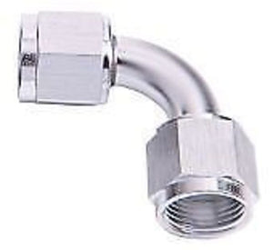 Aeroflow AF133-20S 90 Deg Female Flare -20AN Silver Swivel Union