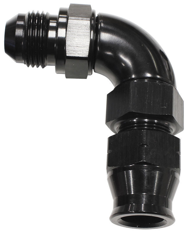 Aeroflow AF137-08BLK 1/2" Tube 90 Deg Male -8AN Black Swivel Nut with Olive