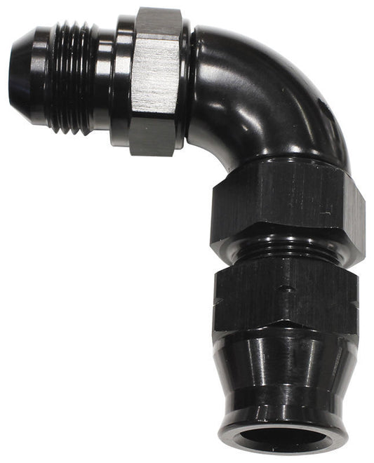 Aeroflow AF137-10BLK 5/8" Tube 90 Deg Male -10AN Black Swivel Nut with Olive