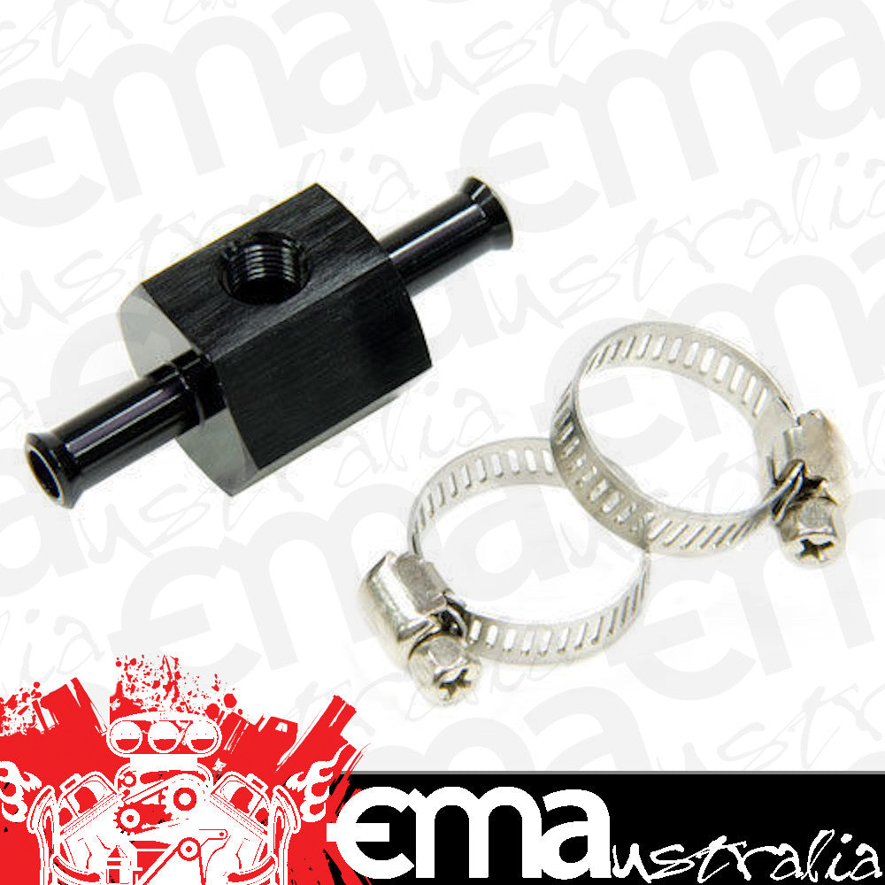 Aeroflow AF138-06BLK 3/8" Barb with 1/8" Port Adapt Black Straight