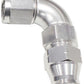 Aeroflow Performance Products AF139-04S 1/4" Tube 90 Deg Female -4AN Silver Swivel Nut with Olive