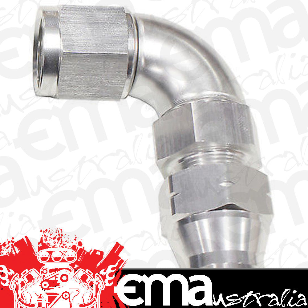 Aeroflow Performance Products AF139-04S 1/4" Tube 90 Deg Female -4AN Silver Swivel Nut with Olive
