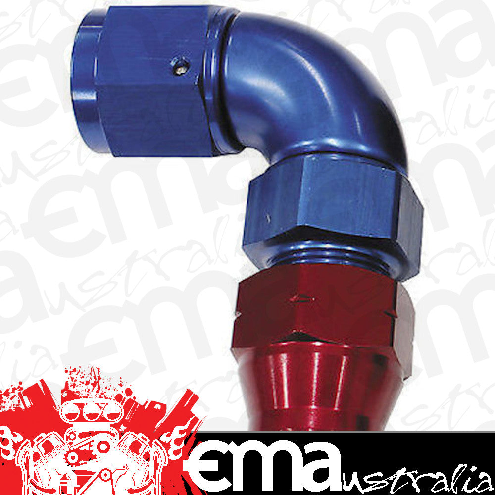 Aeroflow Performance Products AF139-06 3/8" Tube 90 Deg Female -6AN Blue Swivel Nut with Olive
