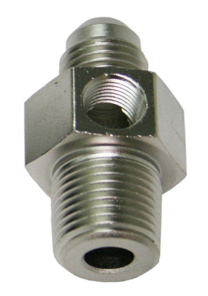 Aeroflow AF139-08-04S Male 1/4"NPT to -8AN 1/8" Port Silver 1/4" to -8AN 1/8" Port