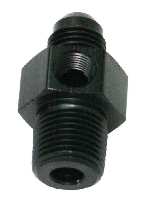 Aeroflow AF139-08-06BLK Male 3/8"NPT to -8AN 1/8" Port Black 3/8" to -8AN 1/8" Port
